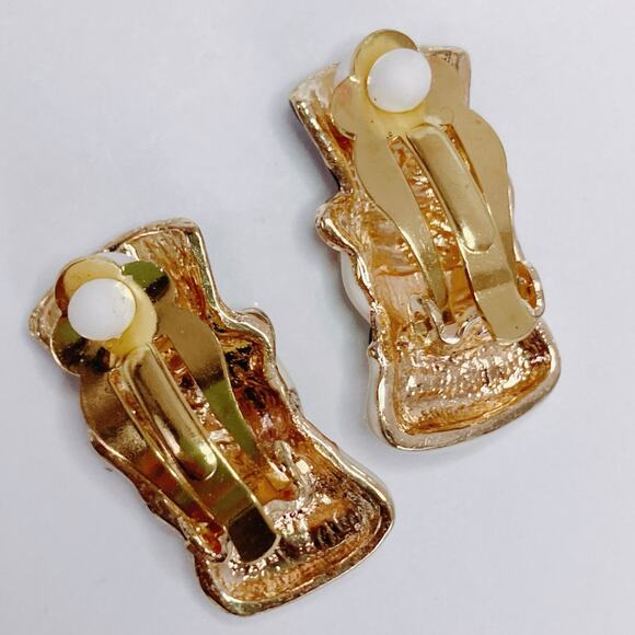 Festive Snowman Clip On Earrings Enamel Rhinestone Retro Cute Christmas Jewelry - Picture 6 of 8